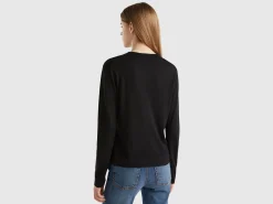 Long sleeve sweater in silk blend