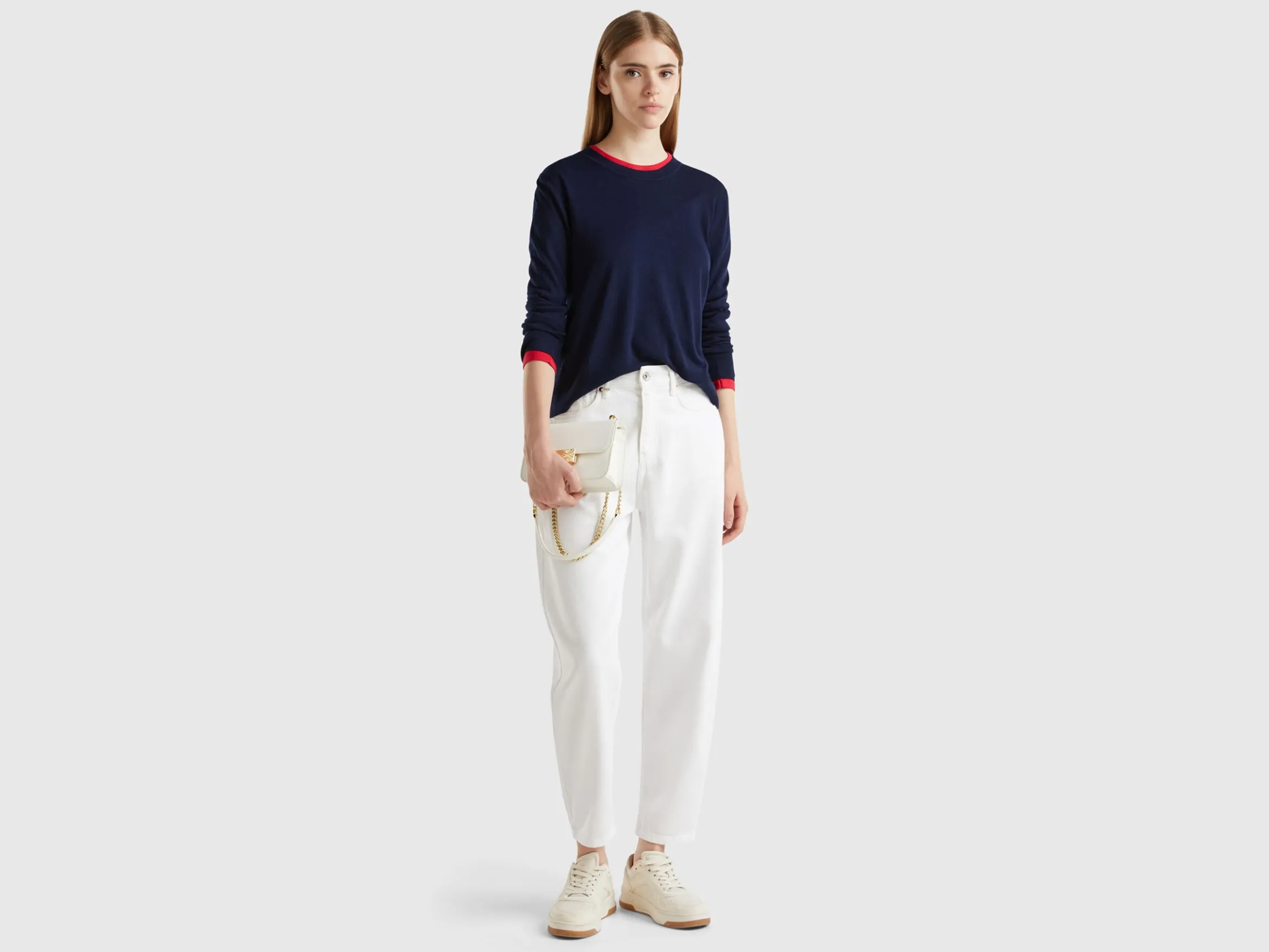 Long sleeve sweater in silk blend