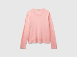 Long sleeve sweater in silk blend