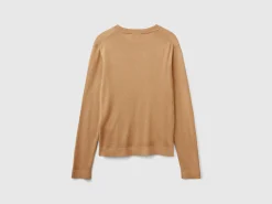Long sleeve sweater in silk blend