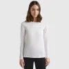 Long sleeve t-shirt in super stretch organic cotton