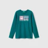 Long sleeve t-shirt with glittery print