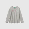 Long sleeve t-shirt with glittery print