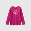 Long sleeve t-shirt with glittery print