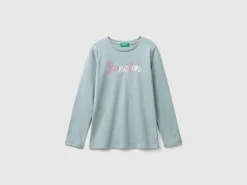 Long sleeve t-shirt with glittery print