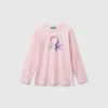 Long sleeve t-shirt with glittery print