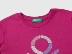 Long sleeve t-shirt with glittery print
