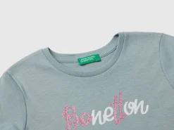 Long sleeve t-shirt with glittery print