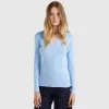 Long sleeve t-shirt with V-neck