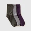 Long sock set in stretch organic cotton blend