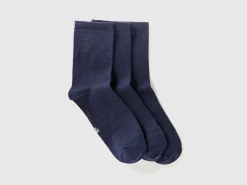 Long sock set in stretch organic cotton blend