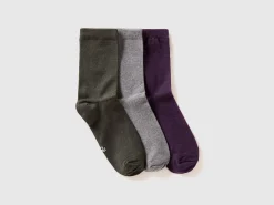 Long sock set in stretch organic cotton blend