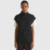 Long vest with high neck
