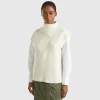 Long vest with high neck