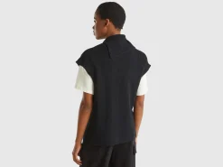 Long vest with high neck