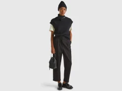 Long vest with high neck