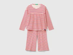 Loose-fitting striped organic cotton pyjamas