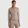 Marl brown cardigan in wool and cashmere blend