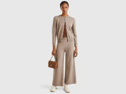 Marl brown cardigan in wool and cashmere blend