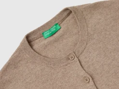 Marl brown cardigan in wool and cashmere blend