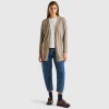 Marl brown open cardigan in wool and cashmere blend