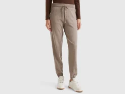 Marl brown sporty trousers in cashmere blend