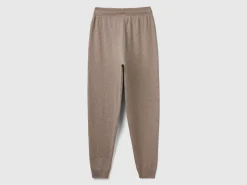 Marl brown sporty trousers in cashmere blend