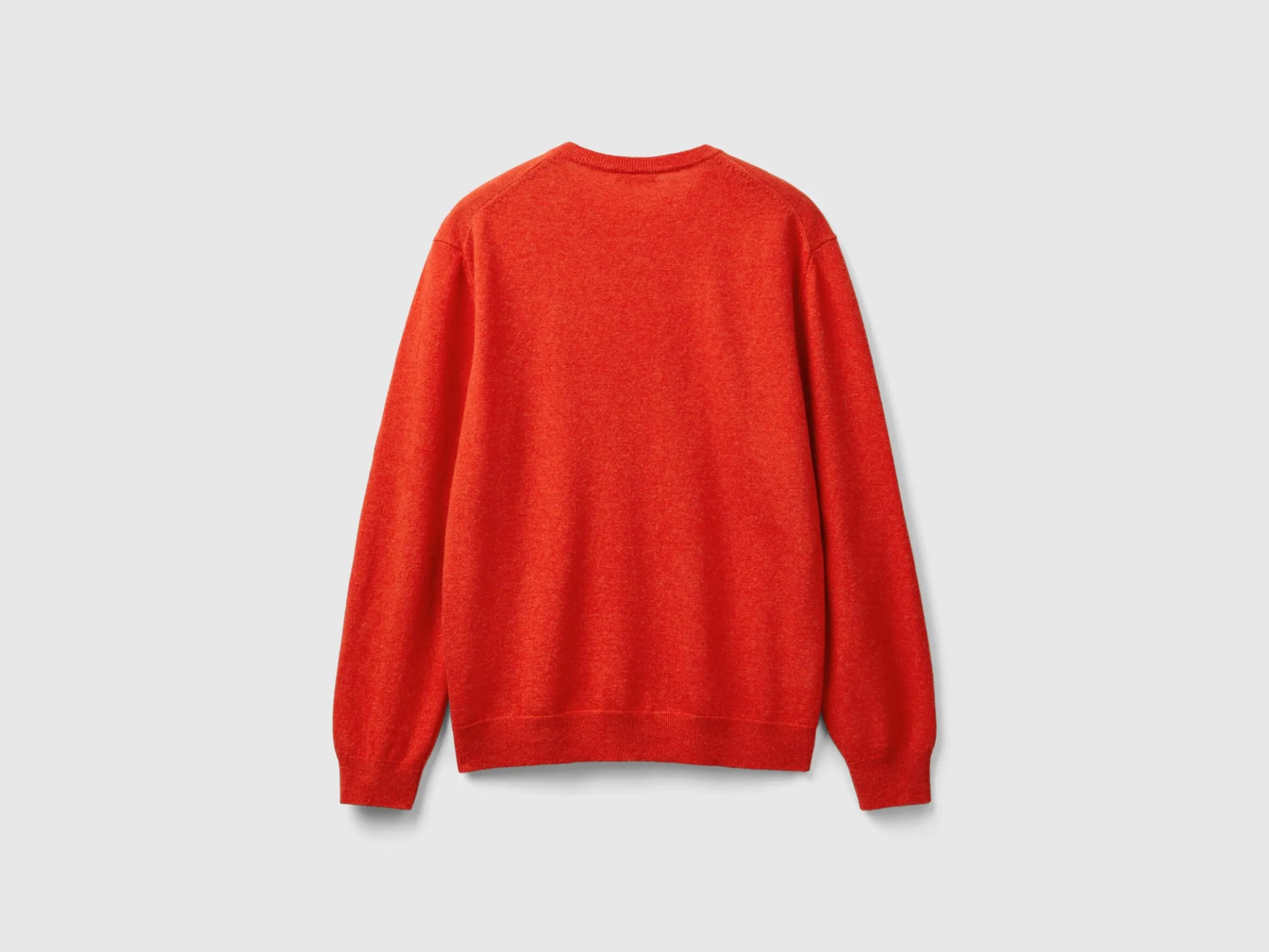 Marl orange crew neck sweater in pure Merino wool