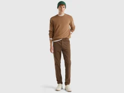 Marl pink crew neck sweater in pure Merino wool