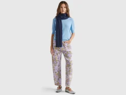 Marl sky blue short sleeve sweater in pure Merino wool