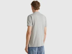 Melange gray slim fit polo