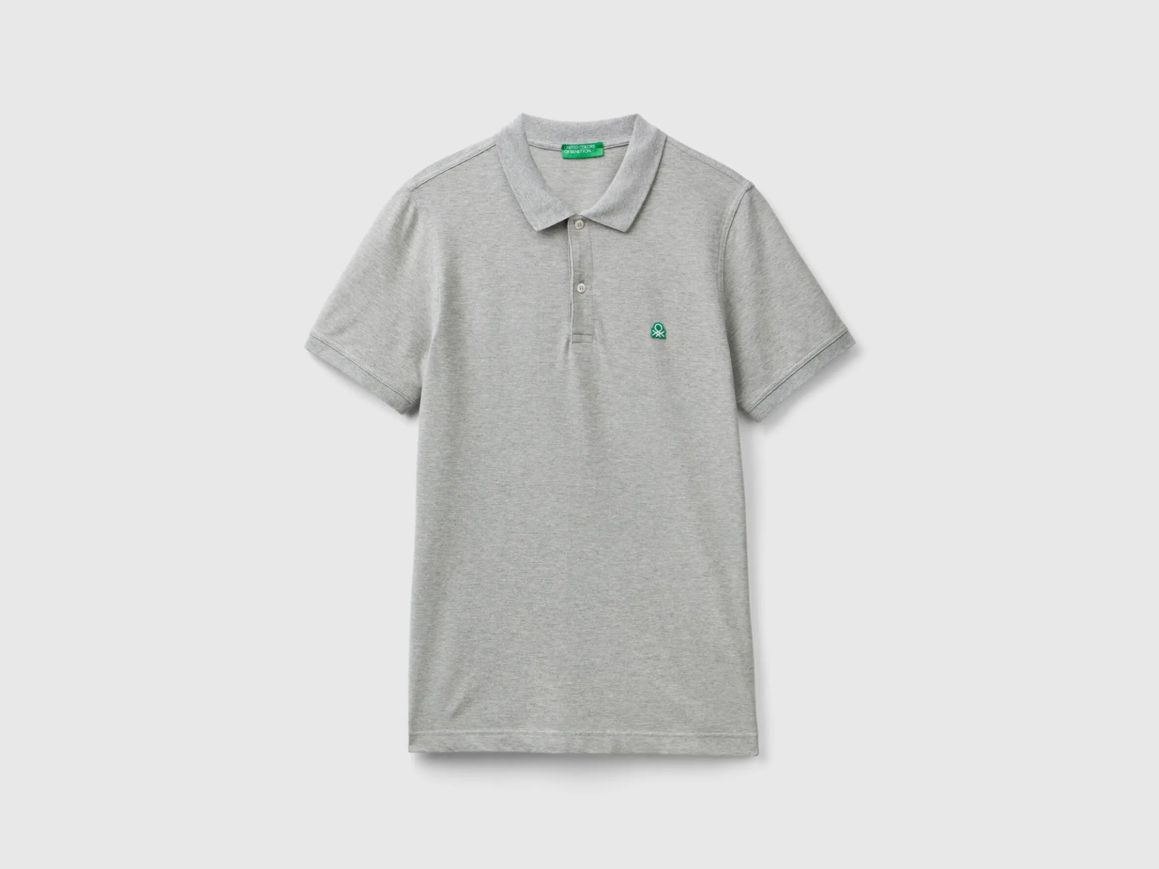 Melange gray slim fit polo