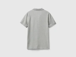 Melange gray slim fit polo