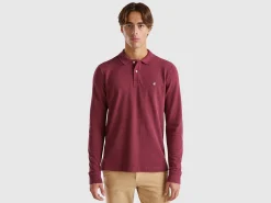 Melange polo shirt in organic cotton