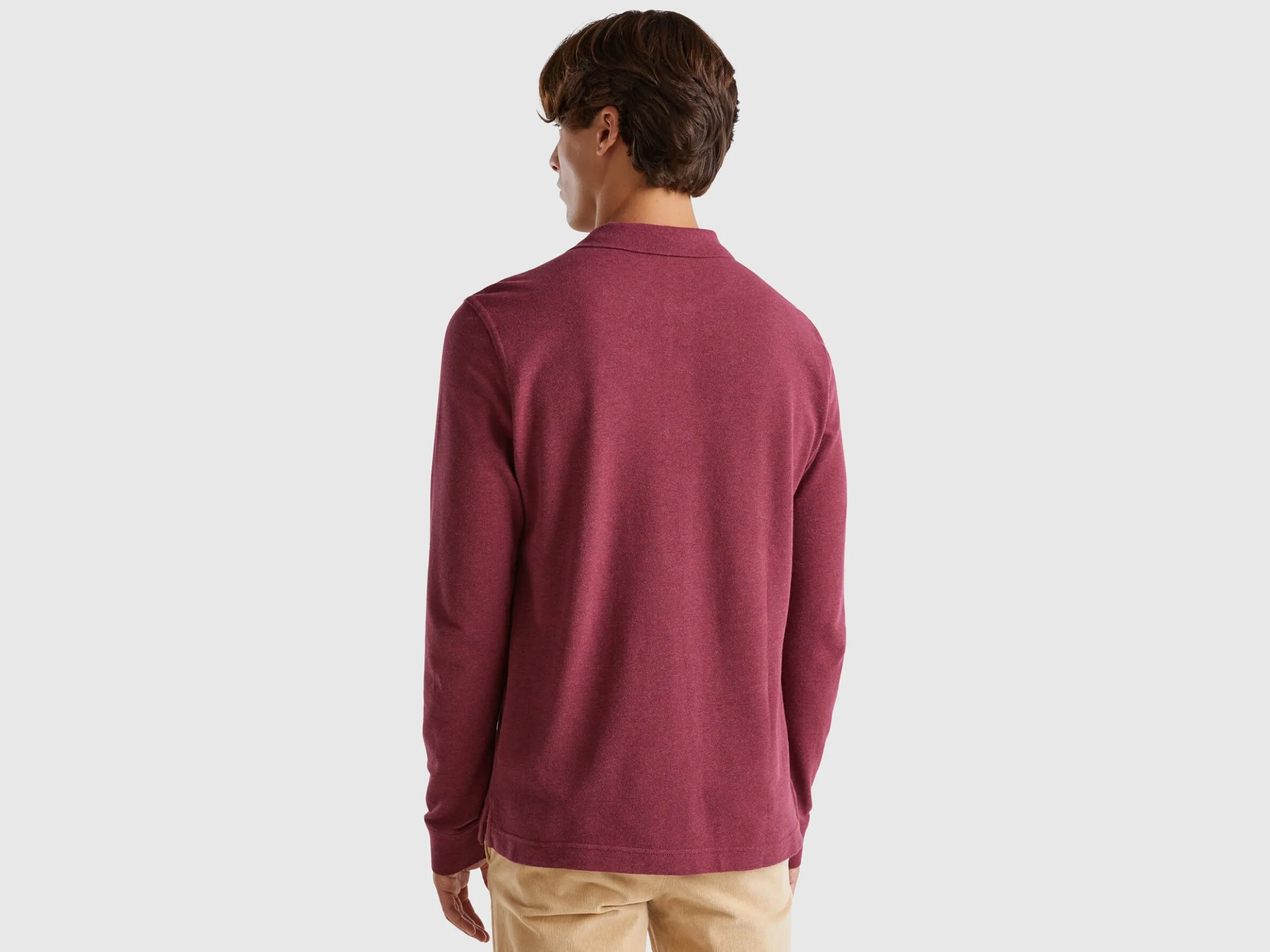 Melange polo shirt in organic cotton