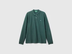 Melange polo shirt in organic cotton