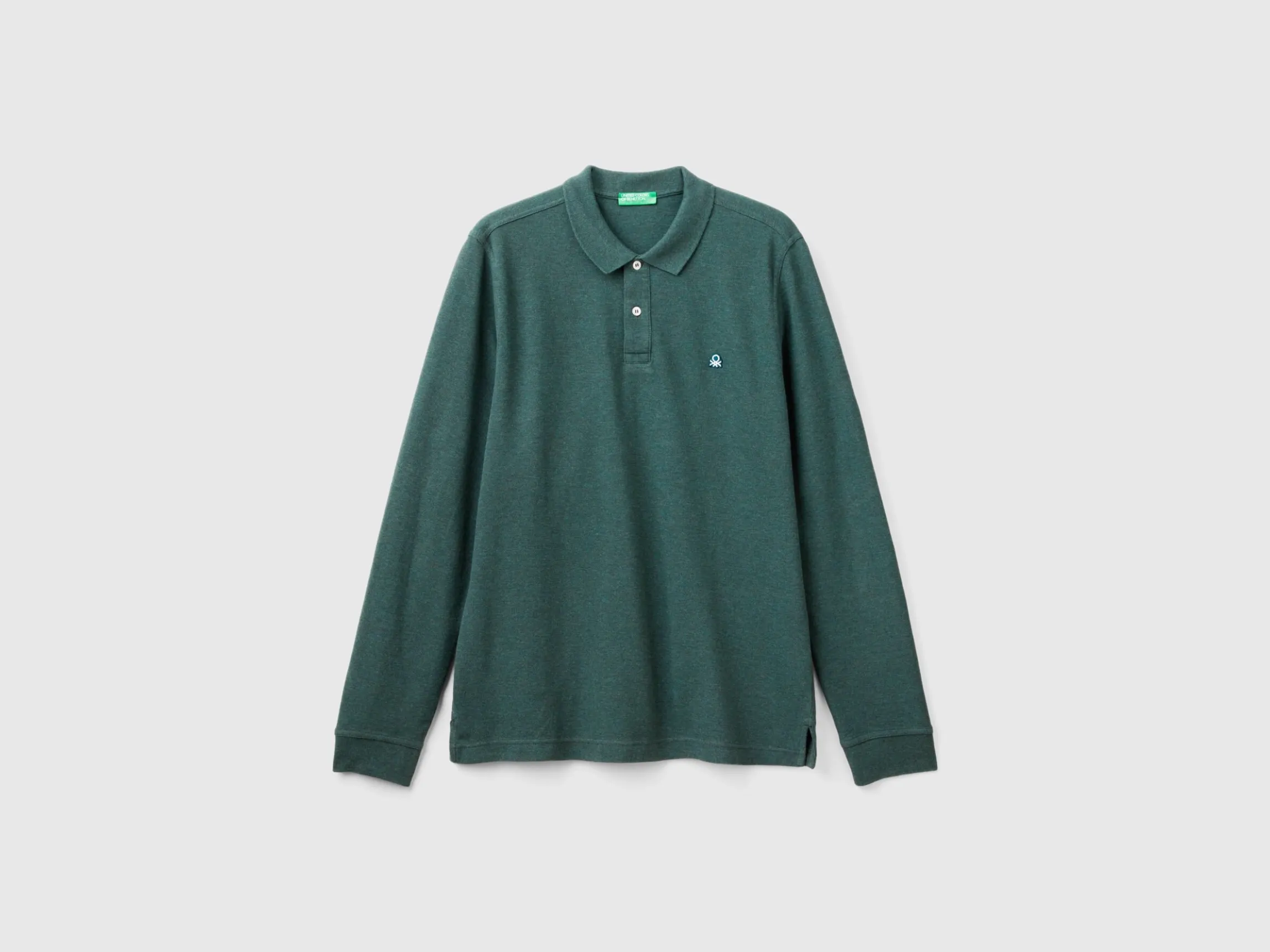 Melange polo shirt in organic cotton