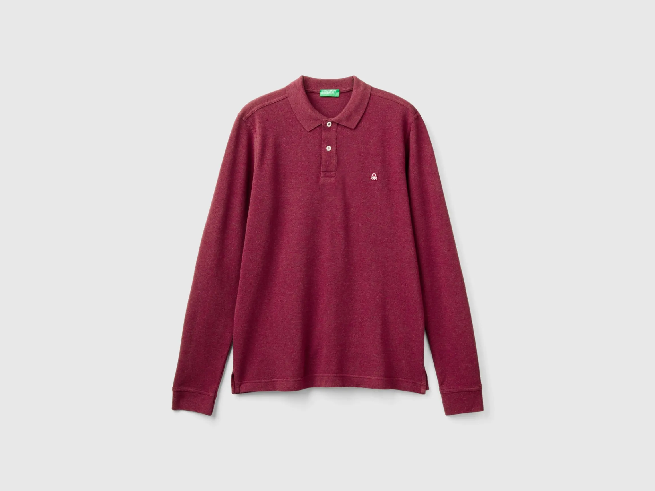 Melange polo shirt in organic cotton