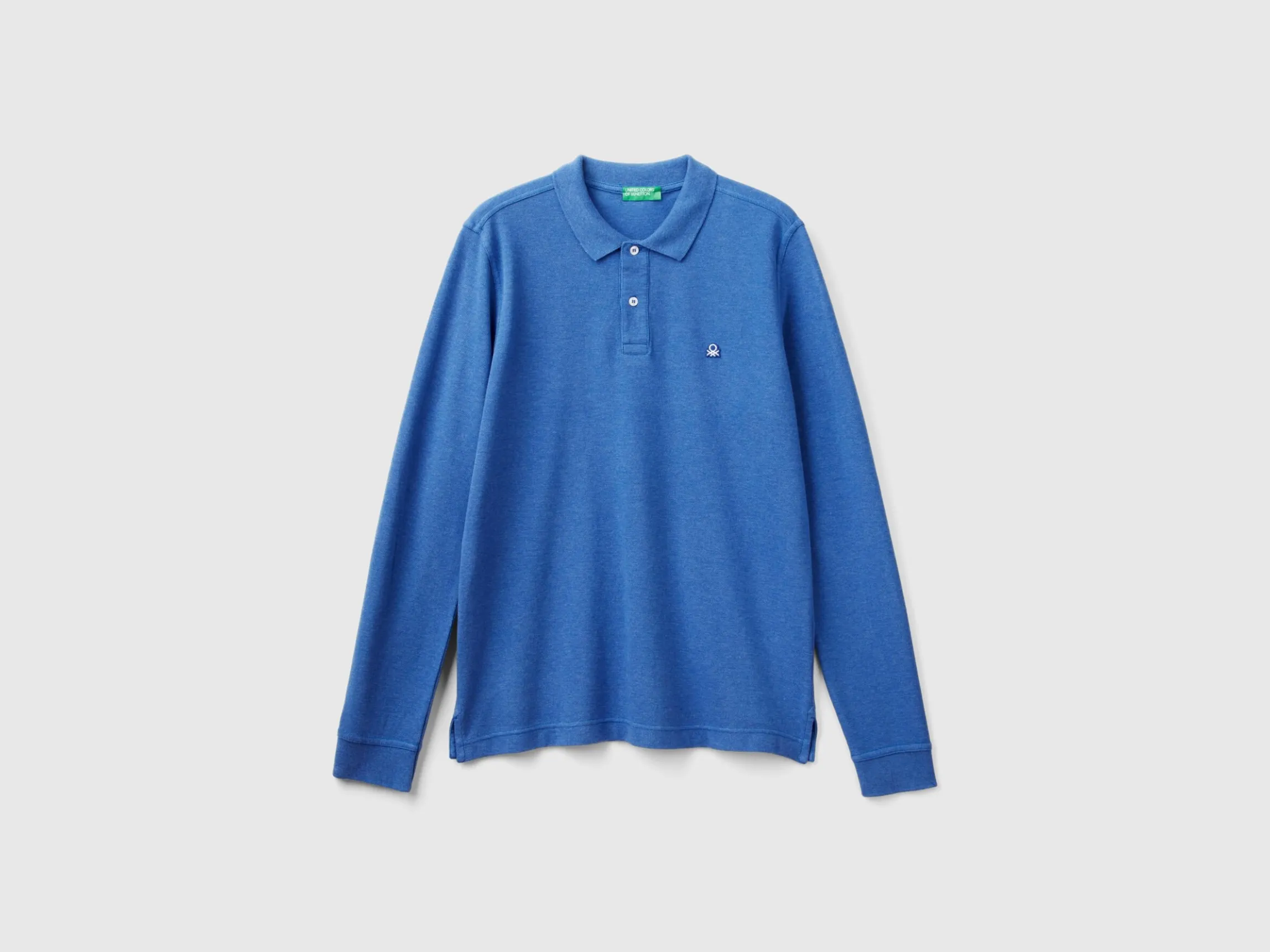 Melange polo shirt in organic cotton