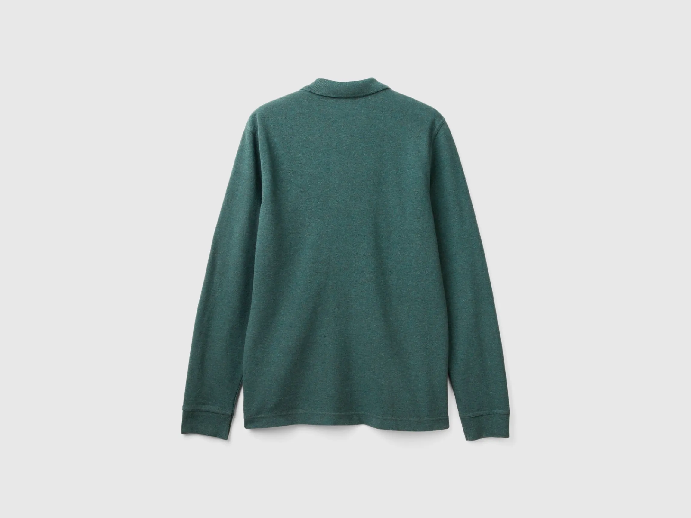 Melange polo shirt in organic cotton