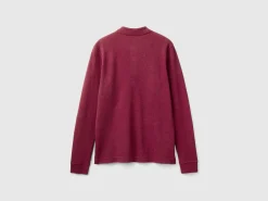 Melange polo shirt in organic cotton