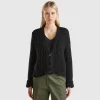 Mesh cardigan with lurex