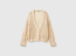 Mesh cardigan with lurex