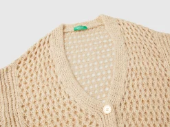 Mesh cardigan with lurex