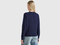 Midnight blue cardigan in pure cashmere