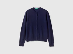 Midnight blue cardigan in pure cashmere