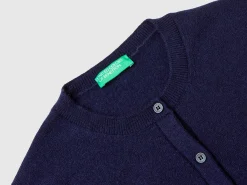 Midnight blue cardigan in pure cashmere