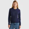Midnight blue sweater in pure cashmere