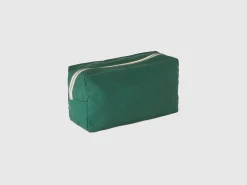 Military green beauty case in pure cotton