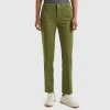 Military green slim fit cotton chinos